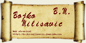 Bojko Milisavić vizit kartica
